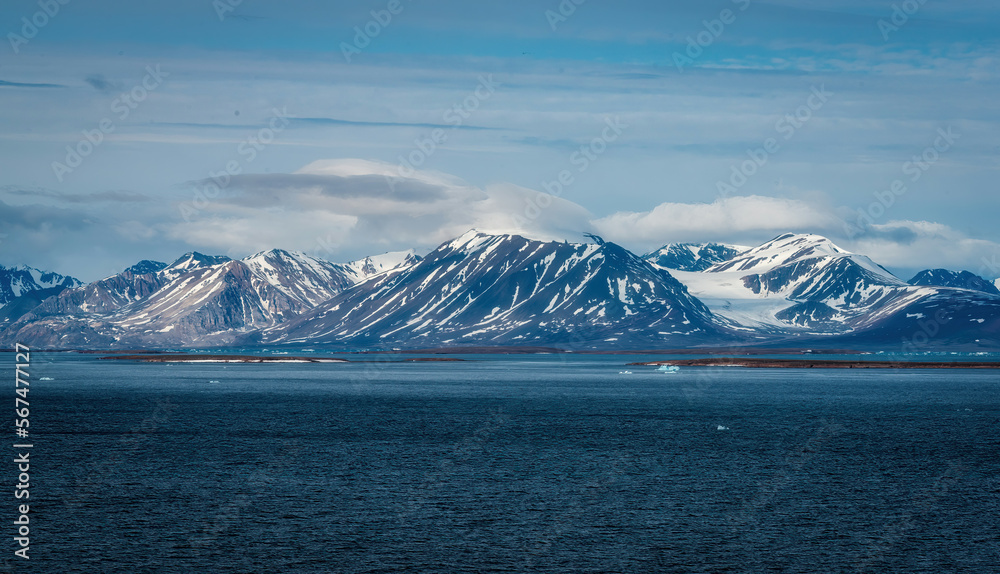 Scenic View of NY Alesund, Spitsbergen, Norway