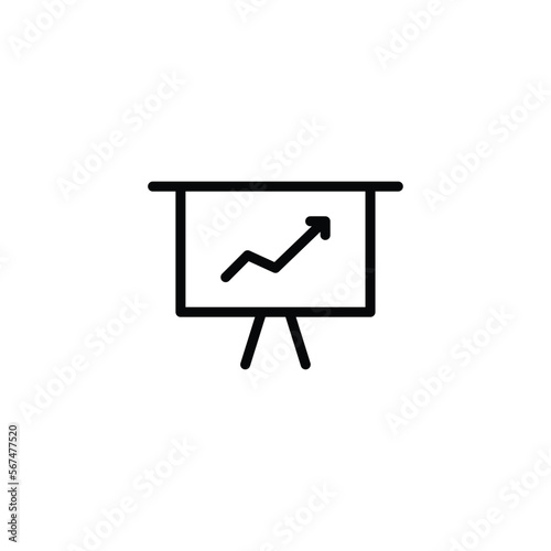 board with growing graph - vector icon