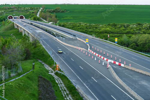 Hungarian M6 highway with tunel © Csák István