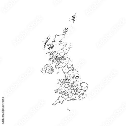 UK political map of administrative divisions