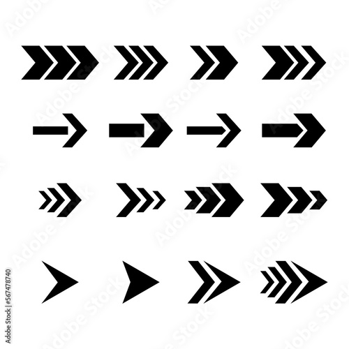 Directional arrow sign or icons set design 