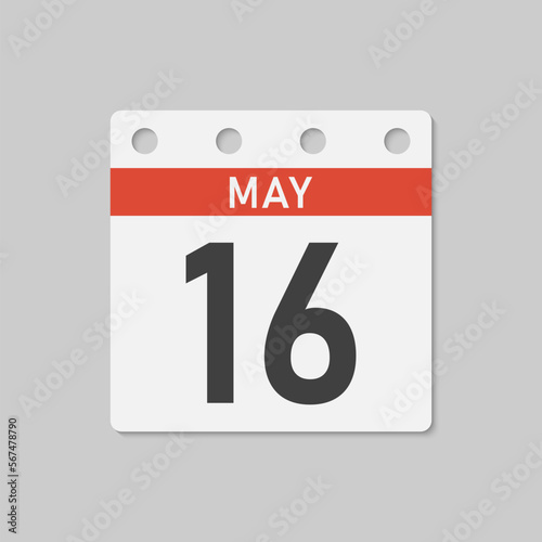 Icon page calendar day - 16 May