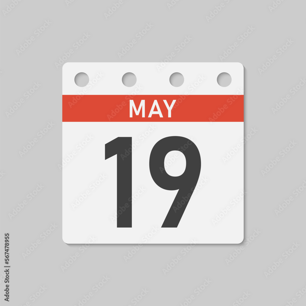 Icon page calendar day - 19 May