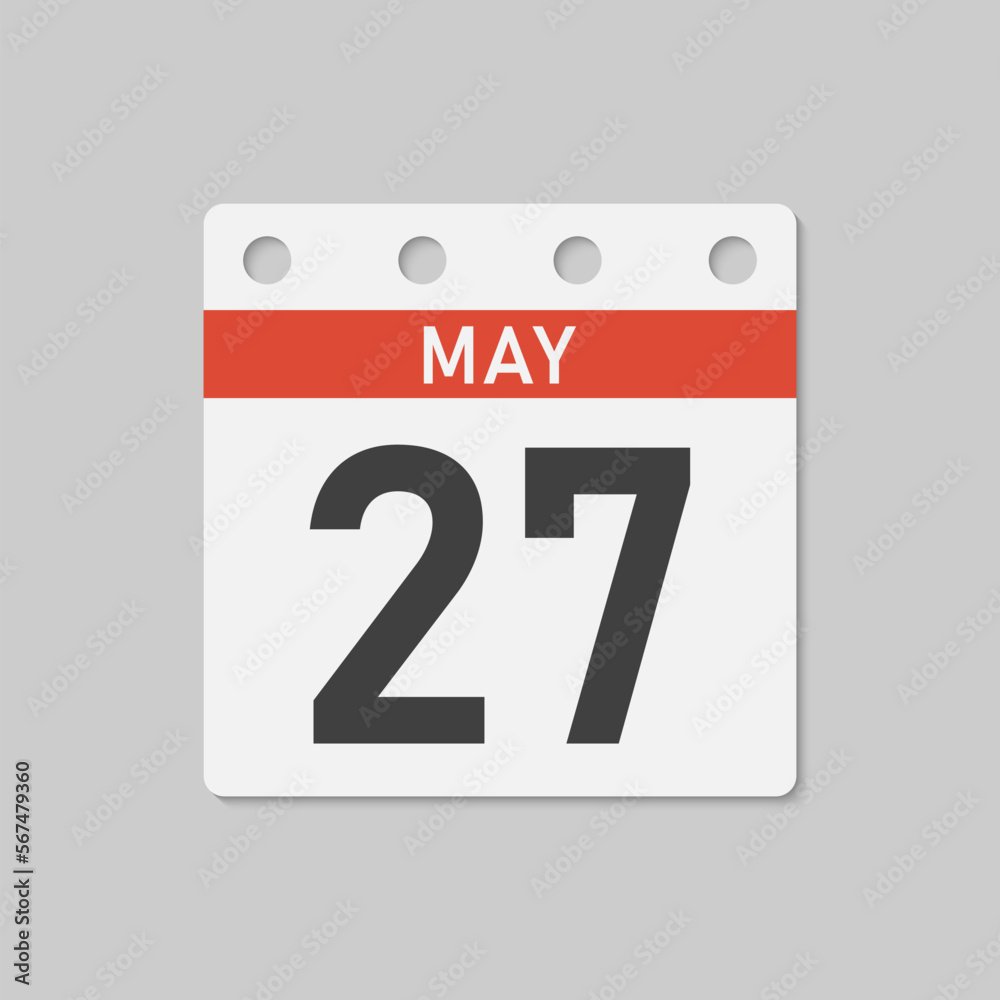 Icon page calendar day - 27 May Icon page calendar day - 27 May