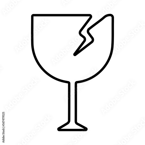 broken glass icon on white background, vector illustration.