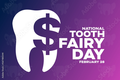 National Tooth Fairy Day. February 28. Vector illustration. Holiday poster.