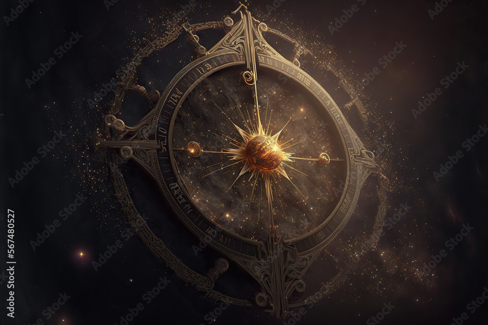 Star_Clock_Galaxy_Compass_Andromeda_Sagittarius_Constellation_Generative_AI
