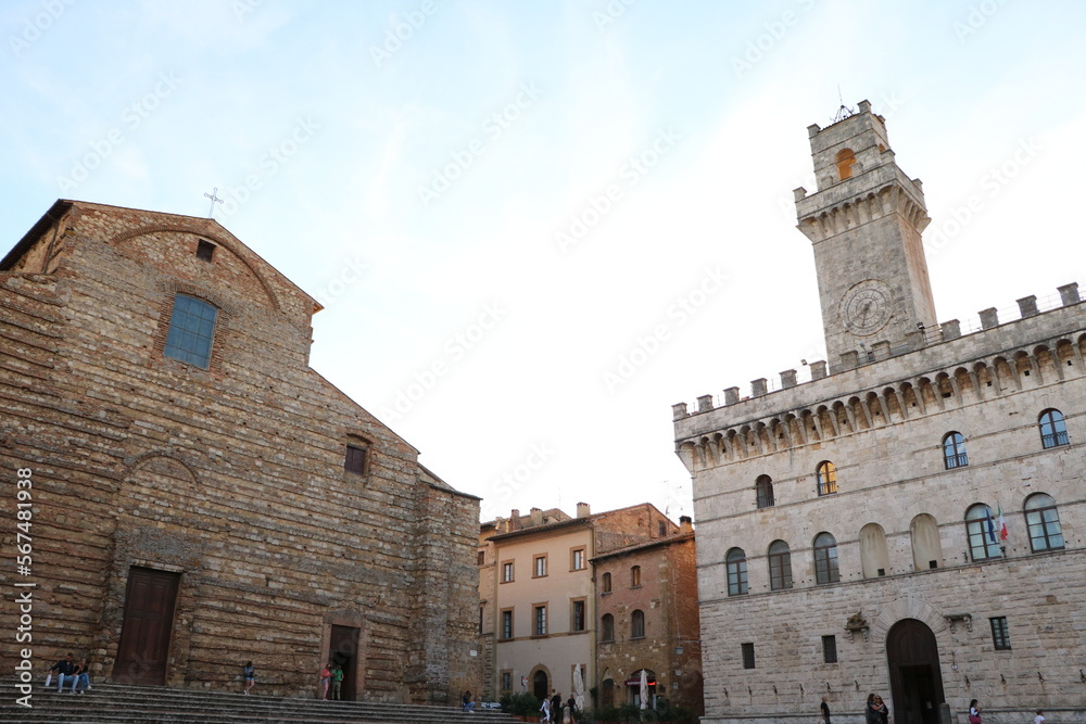 Cathedral  and Town Hall in Montepulciano, Tuscany Italy
