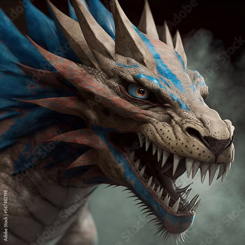 blue dragon head