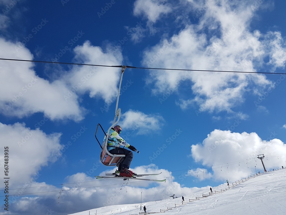 ski center snow winter in anilio metsovo greece