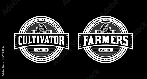 Farming barn logo design wood house rounded shape