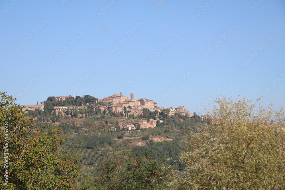 View to Montepulciano in Tuscany, Italy