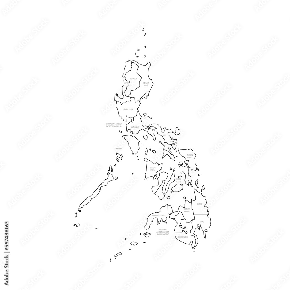 Philippines political map of administrative divisions Stock Vector ...