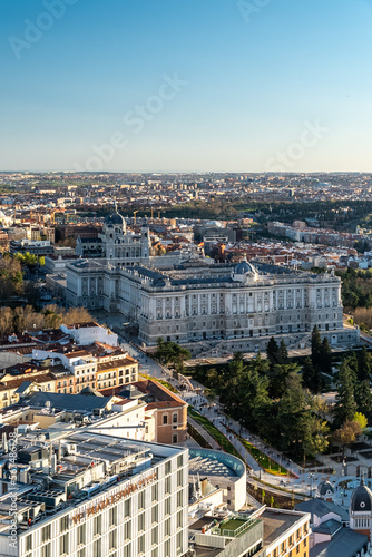 Madrid, Spain. April 6, 2022:Panoramic landscape of Madrid from the Riu Plaza hotel. © camaralucida1