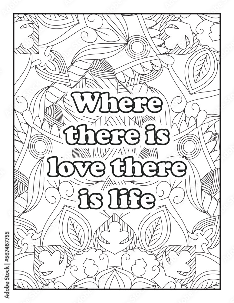 Romantic coloring page for adults. Motivational quotes. Inspirational ...