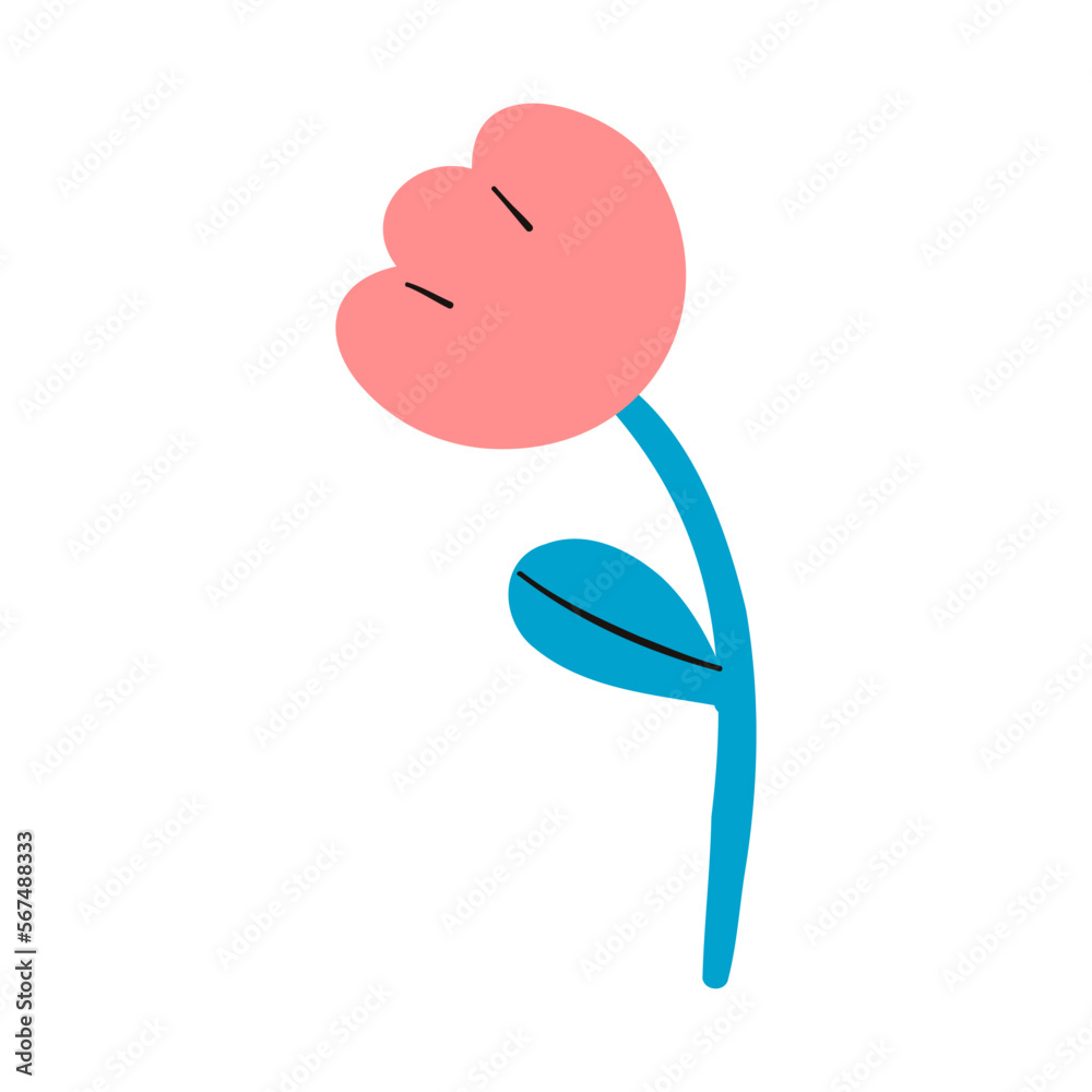 Pink Roses Flower Hand Drawn Illustration Pink Roses Flower Hand Drawn Illustration
