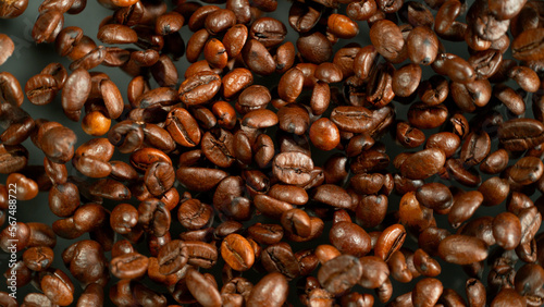 Macro shot of roasted coffe...