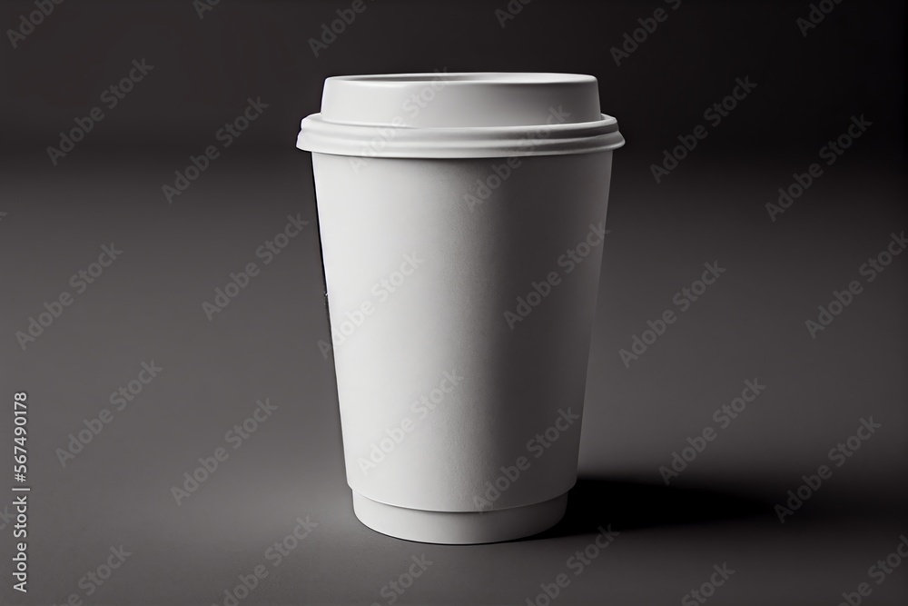 A white paper coffee cup for various espresso drinks. Generative AI A white paper coffee cup for various espresso drinks. Generative AI