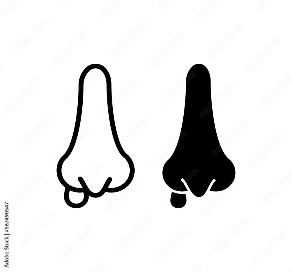 Runny nose, disease scar design logo. Flat and linear ready set. unique vector design. Runny nose, disease scar design logo. Flat and linear ready set. unique vector design.