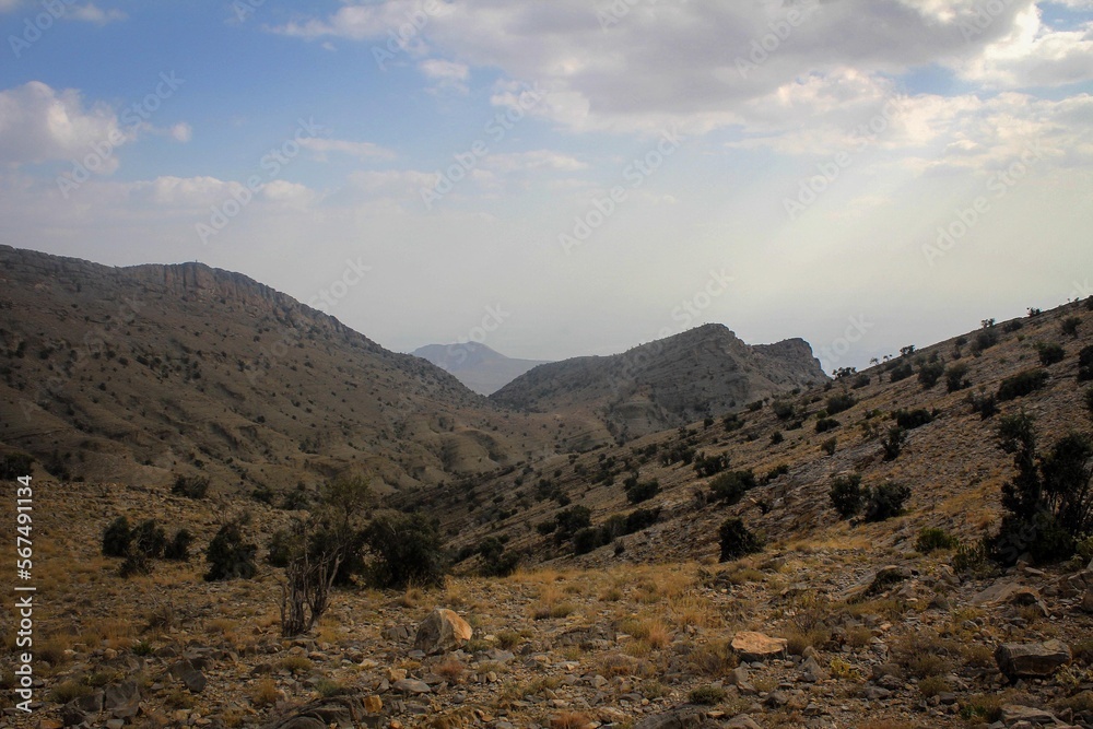 Jebel Akhdar mountain range view by morning, Oman Jebel Akhdar mountain range view by morning, Oman