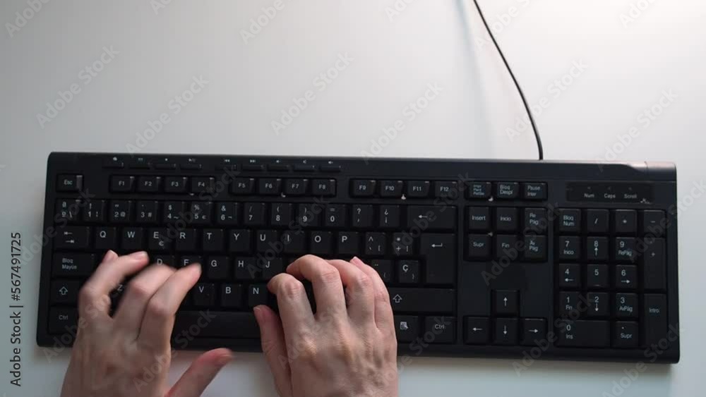 4k video of woman hands on keyboard working in office 4k video of woman hands on keyboard working in office