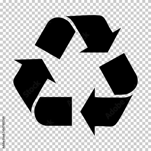 Recycling symbol isolated on transparent background. Zero waste.