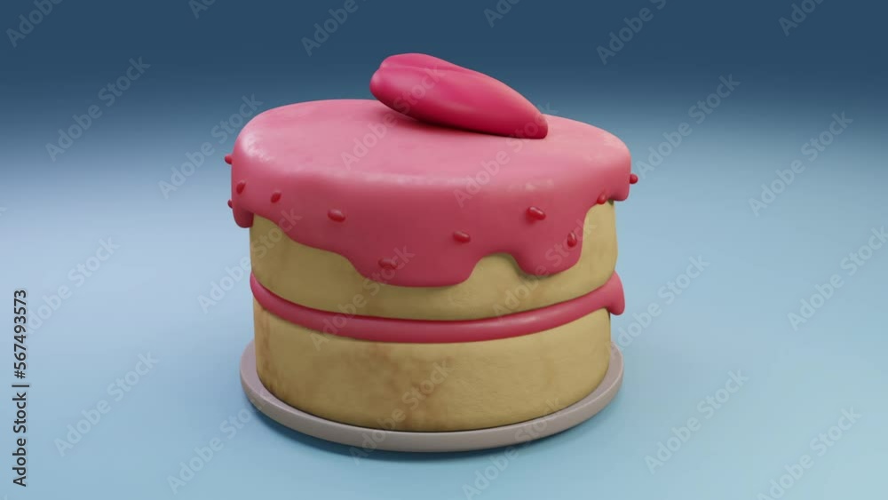 pink chocolate cake with heart