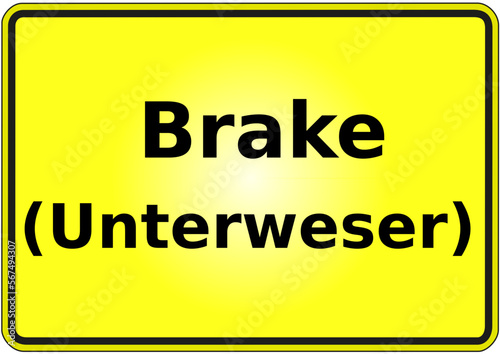 Ortseingangsschild Deutschland Stadt Brake (Unterweser)