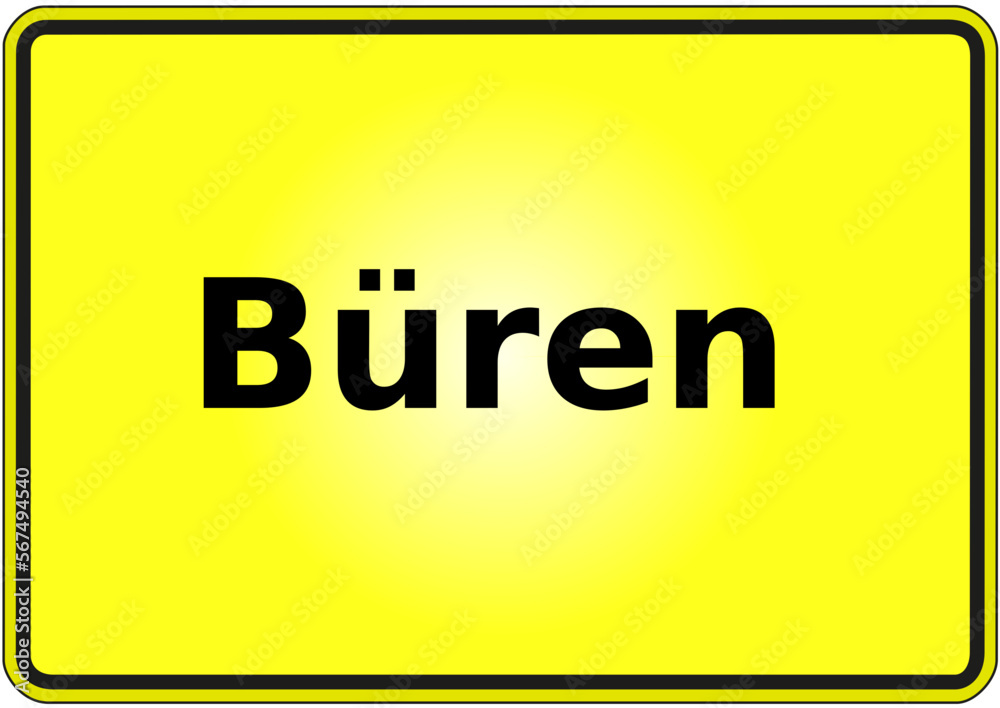 Ortseingangsschild Deutschland Stadt Büren Ortseingangsschild Deutschland Stadt Büren