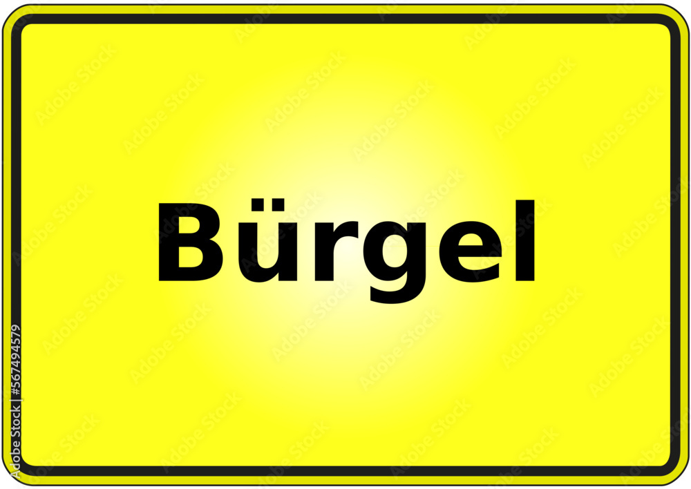 Ortseingangsschild Deutschland Stadt Bürgel Ortseingangsschild Deutschland Stadt Bürgel