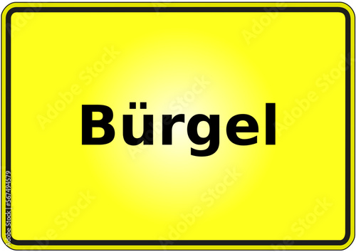 Ortseingangsschild Deutschland Stadt Bürgel