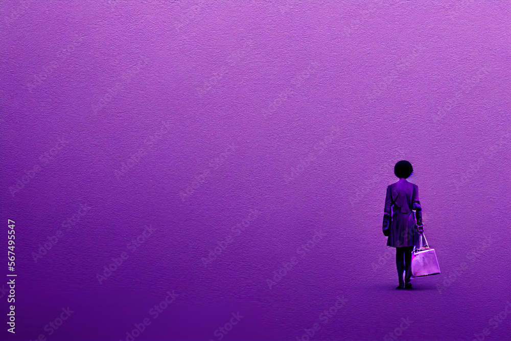 Illustration of little girl in violet color texture. concept of feminism, empowerment and gender equality. pastel colors. Space for text. Illustration of little girl in violet color texture. concept of feminism, empowerment and gender equality. pastel colors. Space for text.