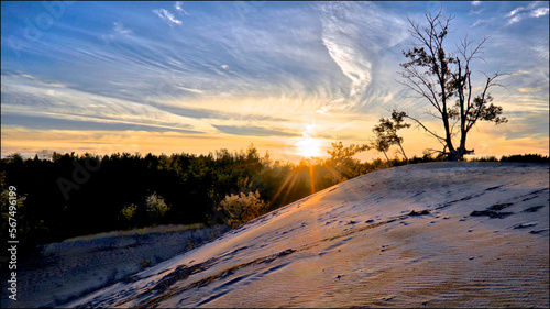 Sunset on the dunes in Sandbanks Provincial Park, Ontario, Canada.
