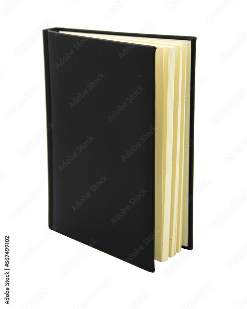 Leather black personal notebook colorful isolated on the white background Leather black personal notebook colorful isolated on the white background