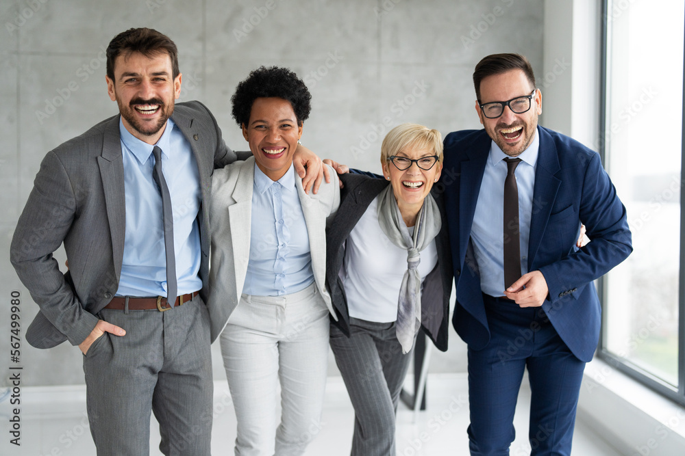 Portrait of happy business people in office Portrait of happy business people in office