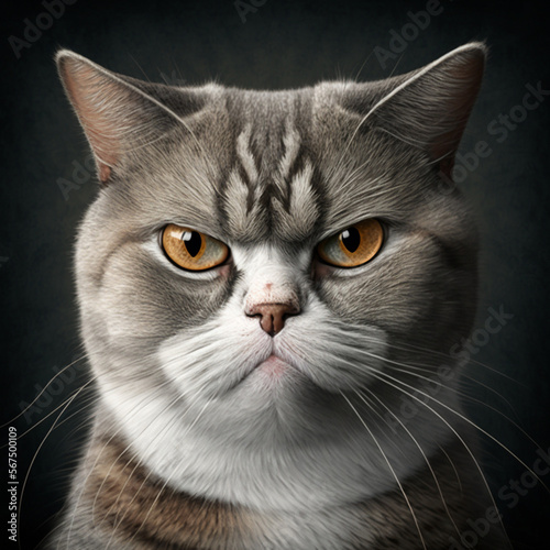 angry cats with a cynical face, generate ai