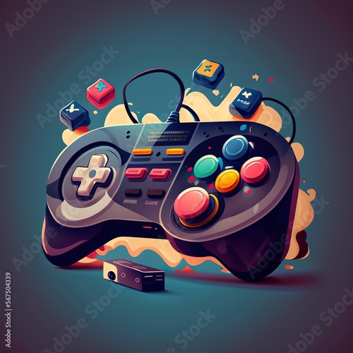 Videogame controller illustration
