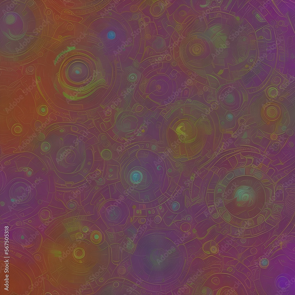 Abstract background with circles and lines. Different shades and thickness - generative ai