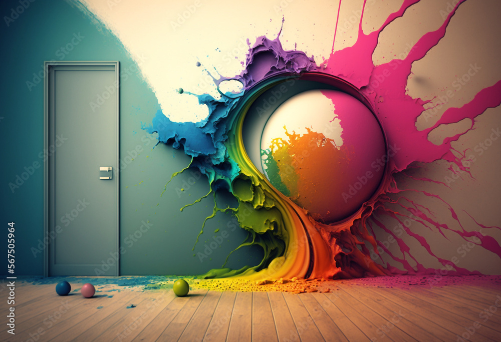 AIGenerated Render of HighQuality Wall Paint Colors with Durable