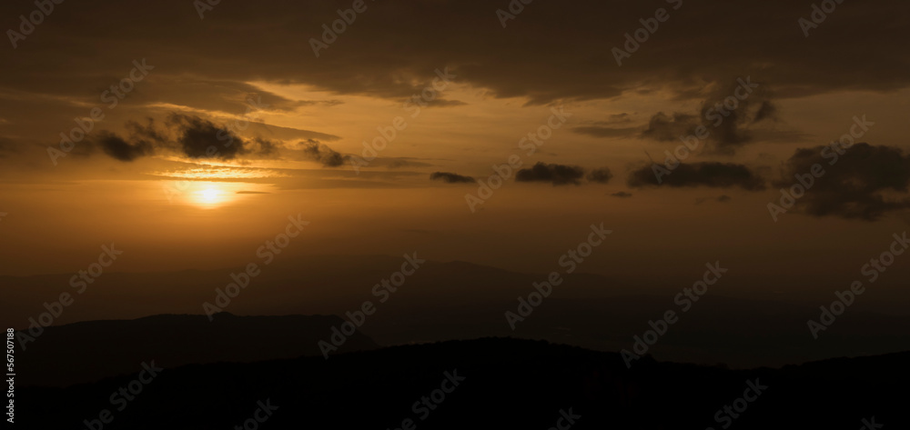 sunset in the mountains