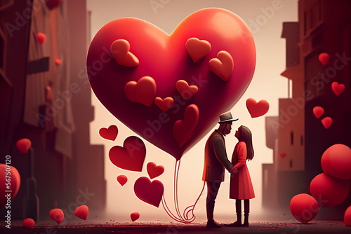 Valentine's Day. Couples. Love. Generative AI.