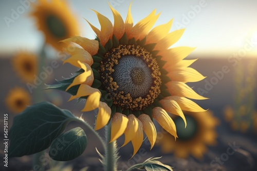 Sunflower. Illustration. Created with Generative AI