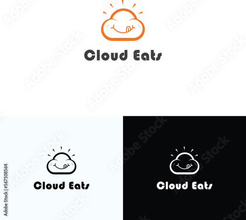 cloud eats tach and business logo or sign