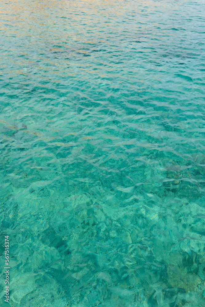 Teal turquoise clear ocean water
