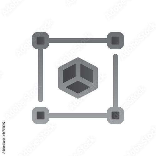 cube two tone gradient icon