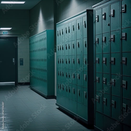 A row of lockers. 