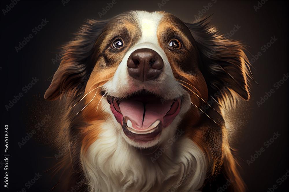 Happy Smiling Dog. generative AI