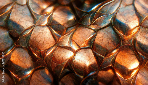 Abstract bronze copper metal background. Artistic grunge metallic surface design. Generative AI.