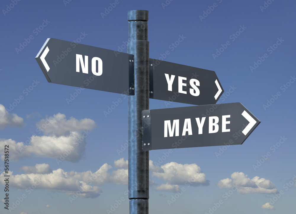 Obraz premium There are three arrows on the road sign in different directions