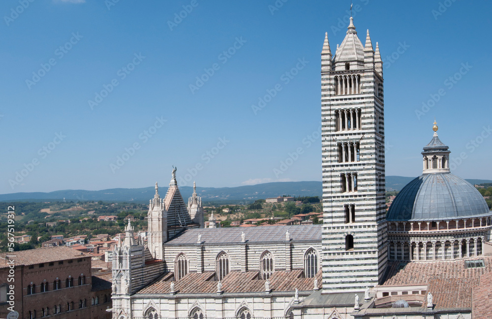 Aerial view of Siena cathedral. Italy